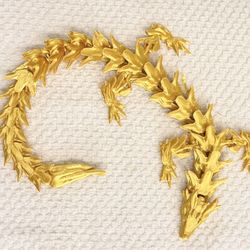 3D Printed Articulated Gold Dragon Fidget Toy — $15 | Mesa