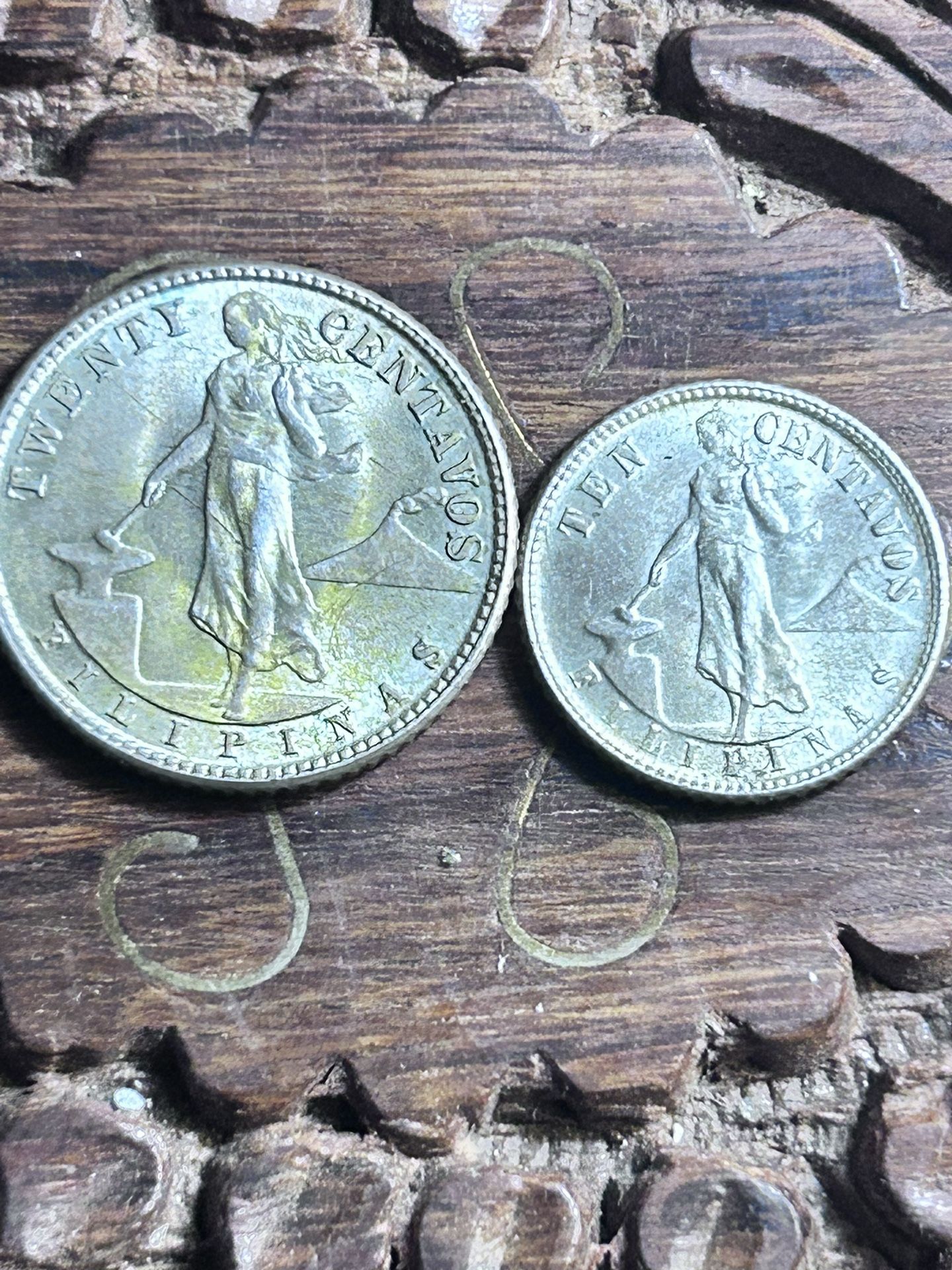 1944 United States of America Filipinas 10 and 20 Twenty Centavos Coins