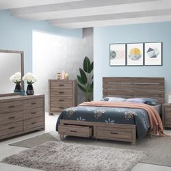 NEW 5 PCS DRAWER QUEEN BEDROOM SET ! MATTRESS SOLD SEPARATELY ! MINAS HOME FURNITURE 