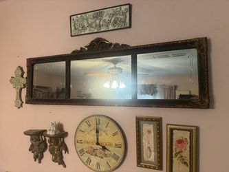 Decorating,, Wallpics Clock an Mirror That’s Antique