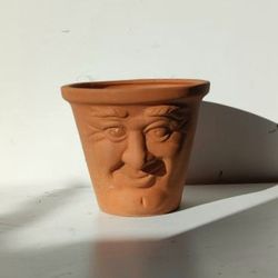 Terra Cotta Plant Pot/ Plant Planter/ Flower Pot Patio Garden Texture Humor 