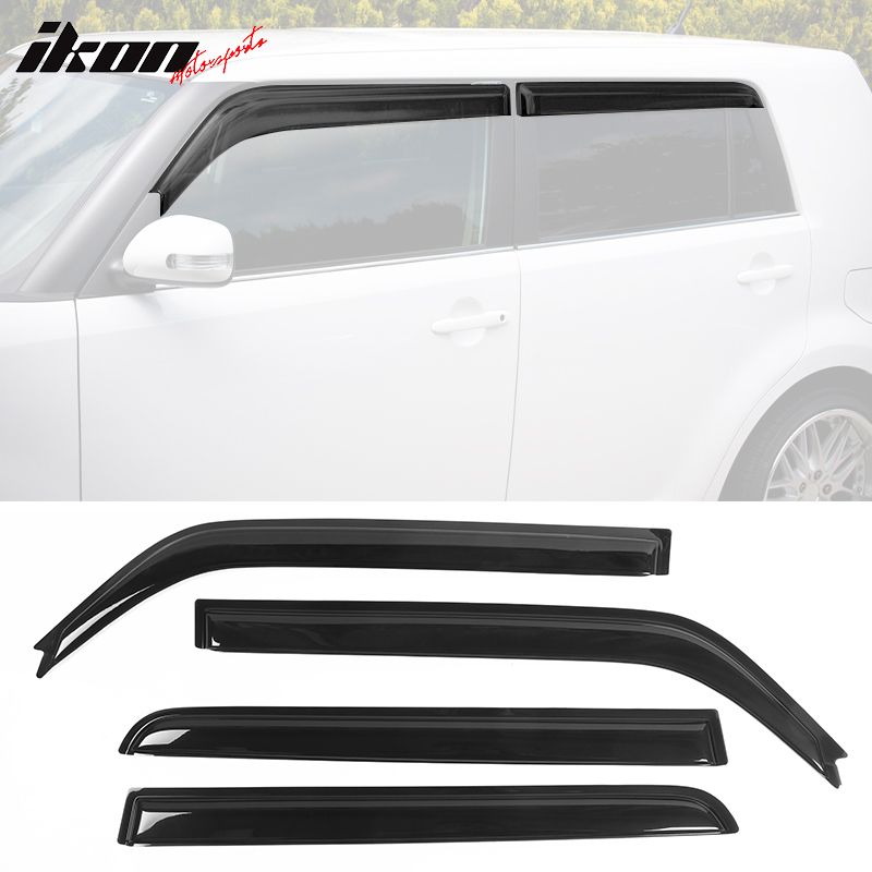 Fits 2008-2015 Scion xB Acrylic Window Visors Side Vent Sun Rain Guard Deflector