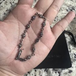 Chrome Hearts Silver Diamonds Tiny E Bracelet 