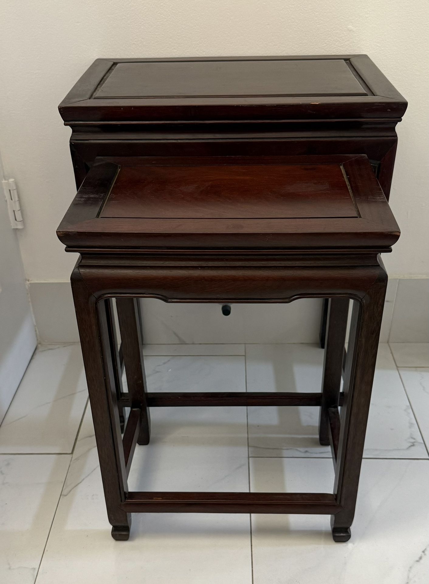 Antique Solid Wood Asian-Style Nesting Tables