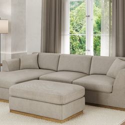 Henredon Caley Reversible Sofa Chaise With Ottoman