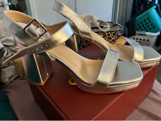 Silver Chunky Heels