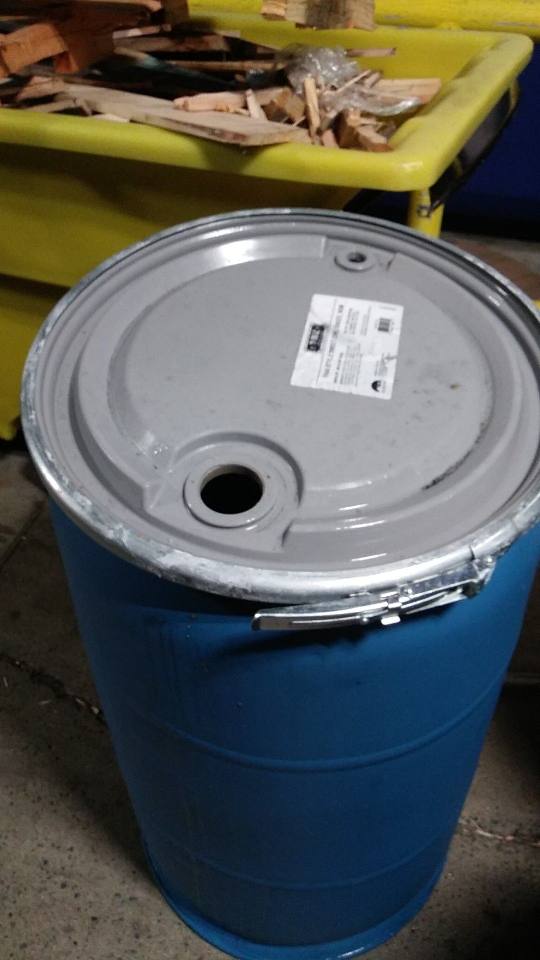 Blue 55 gallon drum plastic