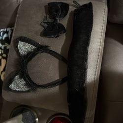 Cat costume-Ears, tail and bow