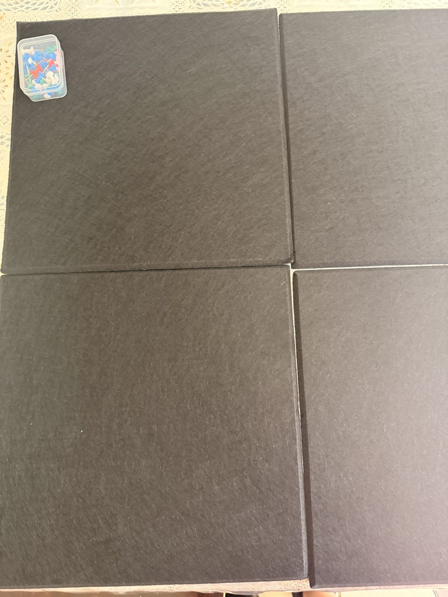 Large Cork Board Alternative, 11.8"x11.8" 6 Pack Felt Bulletin Board w/ Safe Removable Adhesive Tabs