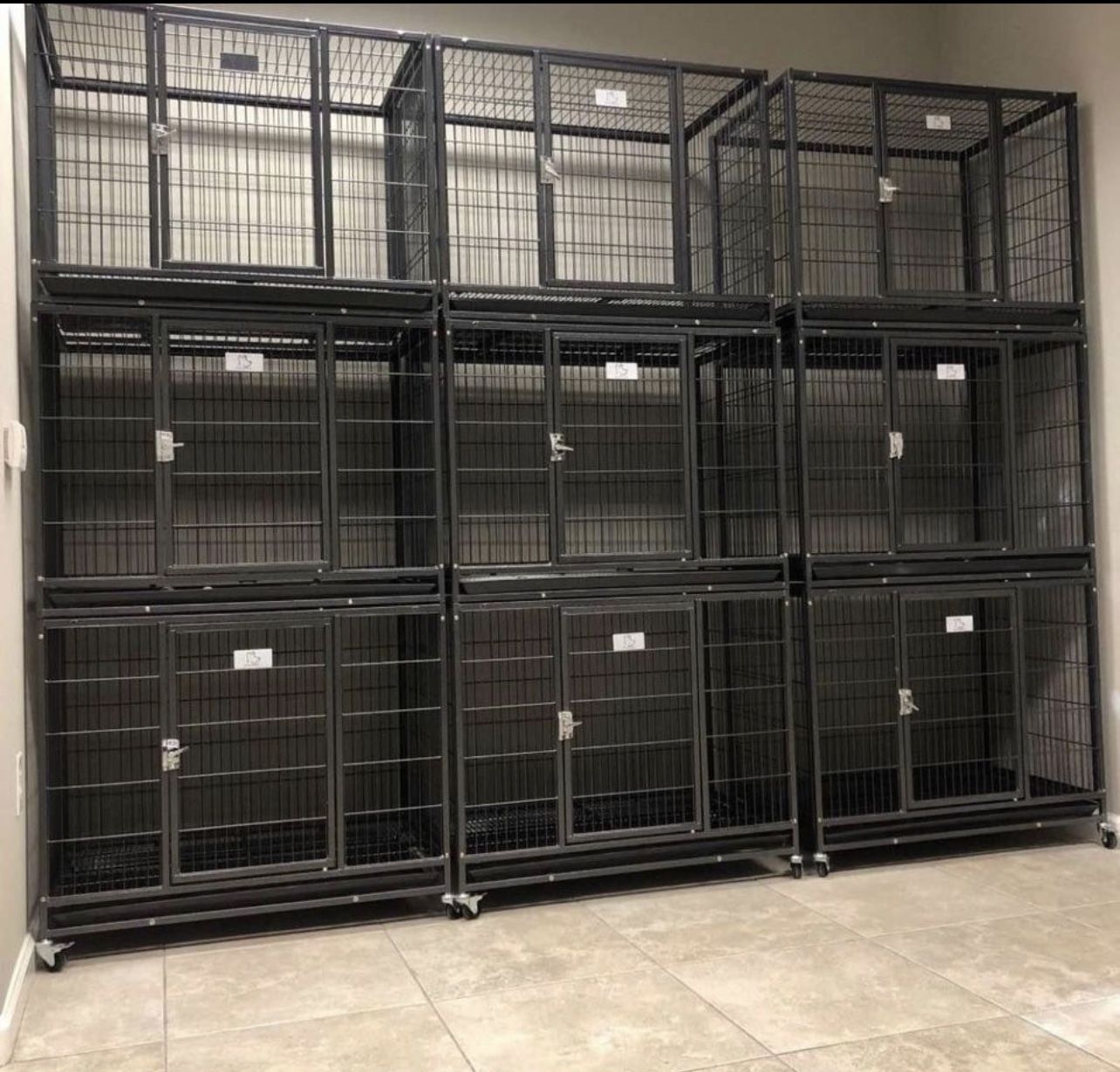 Set Of 37” Heavy Duty Stackable Dog Kennels