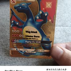 Gold Charizard Pokemon Card Hella Rare