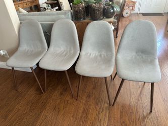 Beige Fabric Upholstered  Dining Chairs Set of 4