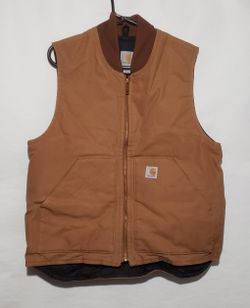 carhartt  vest mens canvas quilted liner size Medium 