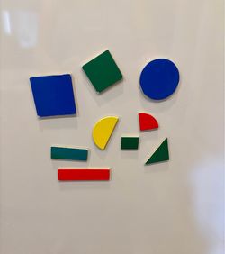 36 magnetic shapes and colors, Classroom, teacher, math