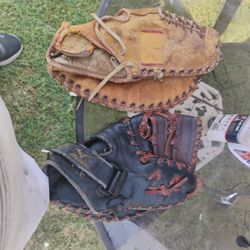 40 Bucks For Both First Baseman Baseball Gloves
