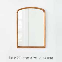 Wood arch wall mirror