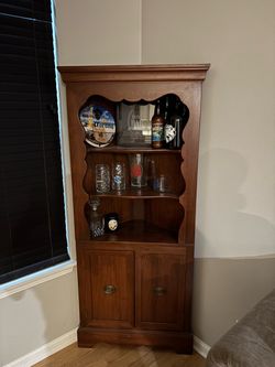 Corner cabinet storage wooden