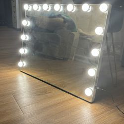 Vanity Mirror with Lights Lighted Makeup Mirror with 15 Dimmable LED Bulbs,3 Color Lighting Modes