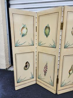 Incredible Vintage Asian Lacquer Ocean Theme Table Divider