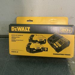 DEWALT 20V MAX Lithium-Ion Battery Starter Kit with 5.0 Ah Batteries (2-Pack) and Charger