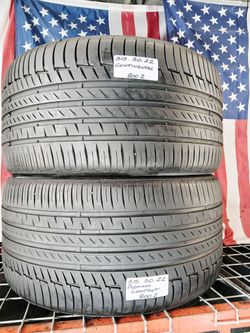 🎁 2 USED TIRES 315/30ZR22 CONTINENTAL PREMIUMCONTACT 6 Quiet & Comfortable Summer Tire 315/30 R22