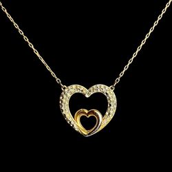 Swarovski Heart with Mini Heart 18” necklace.