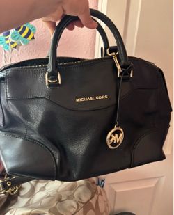Michael Kors Black Leather Satchel Handbag