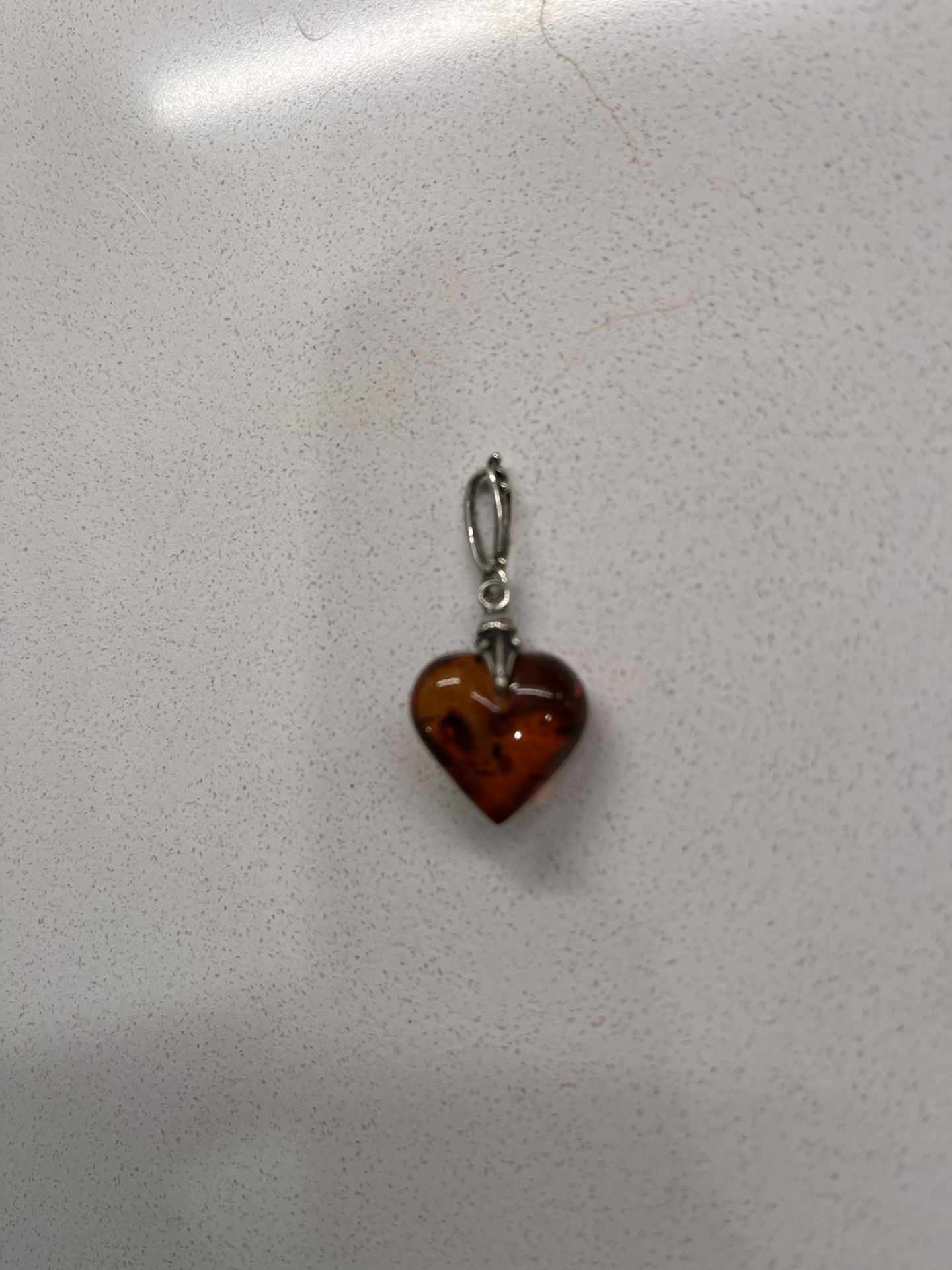 heart shaped amber necklace pendant