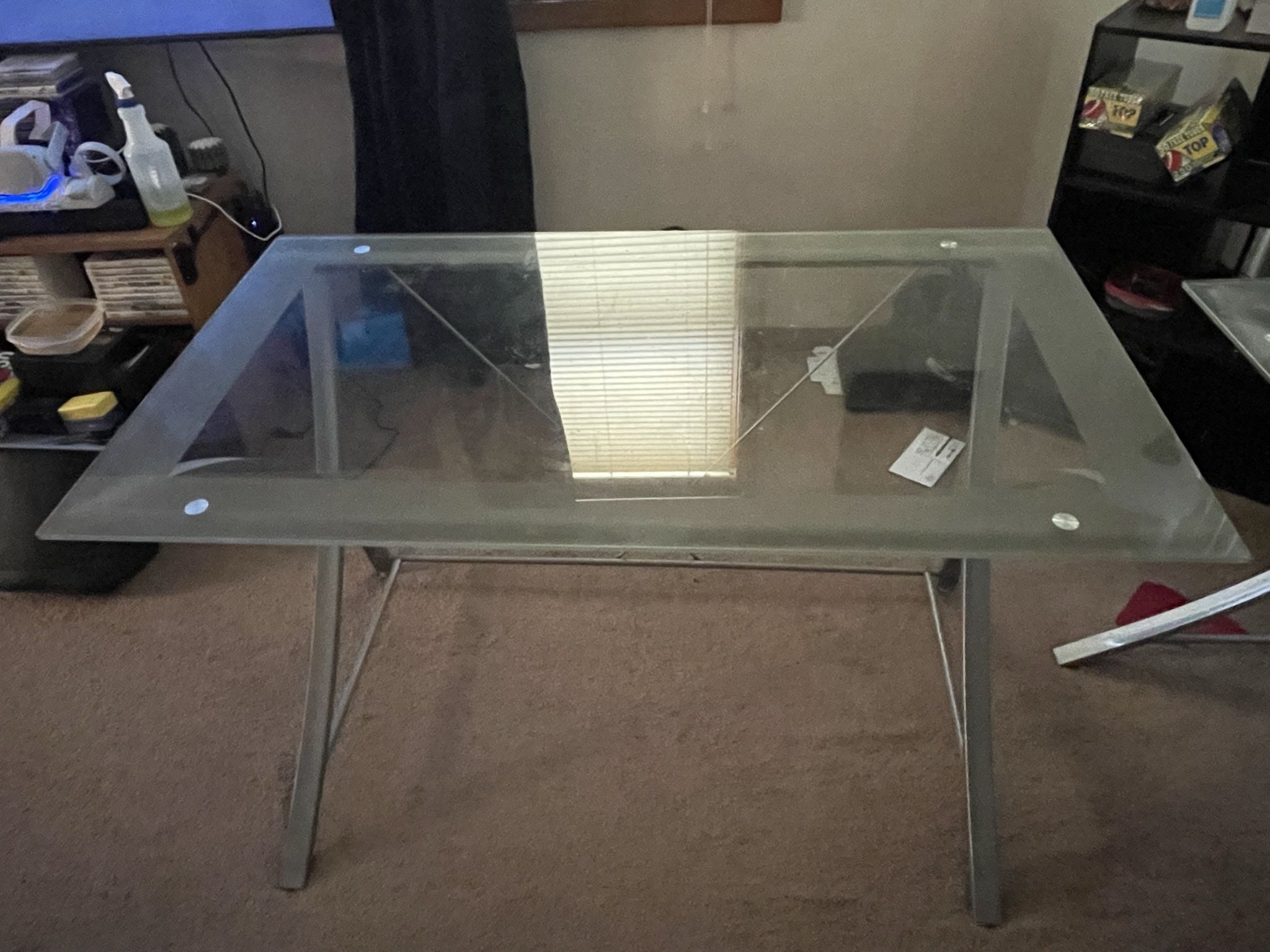 2 Glass Top Desks