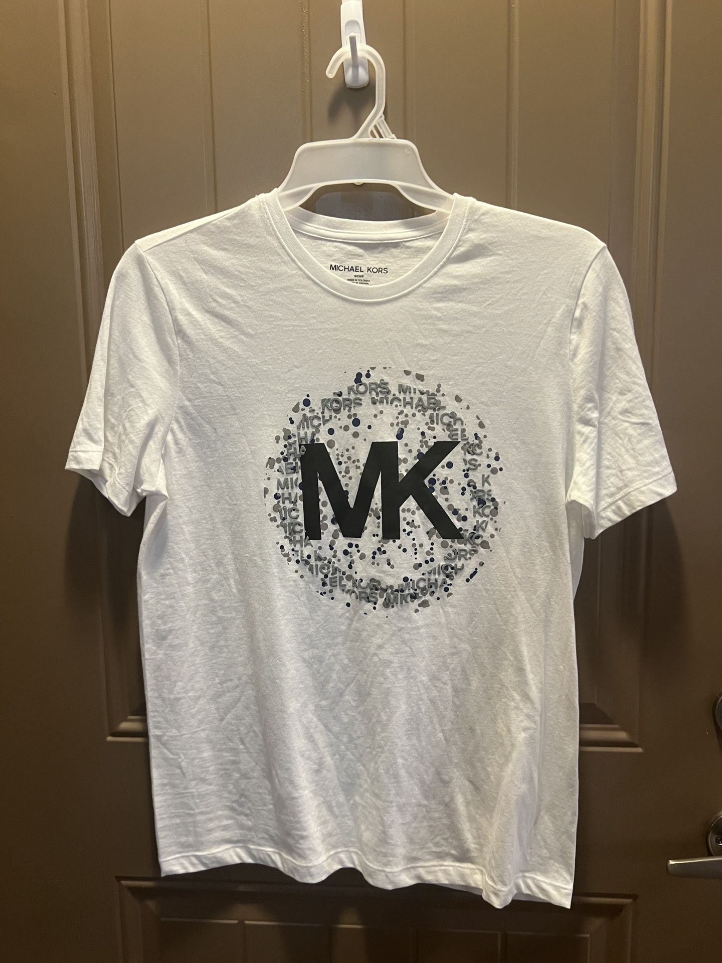 Michael Kors Men’s White Crew Neck Short-Sleeve Graphic T-Shirt | Size Small