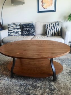 Wood and metal coffee table