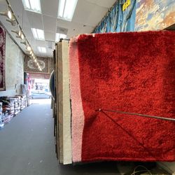 5x7 Area Rugs Carpet Rugs Shaggy Super Shaggy Thick Solid Design Colors Red