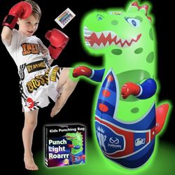 New Sports Punch, Light &amp; Roar Dinosaur Punching Bag