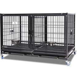 Dog cage kennel size 43 with divider and feeding bowls new in box 📦
