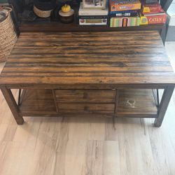 Farmhouse Coffee Table With Drawers