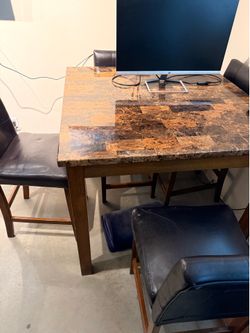 Faux Marble Table with Chairs