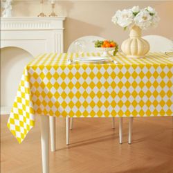 Rectangle Table Cloth, Vinyl Tablecloth, 54" x 78", Yellow
100% Waterproof Tablecloth Oil Proof Spill Proof, Wipe Clean Plastic Table Cover for Dining