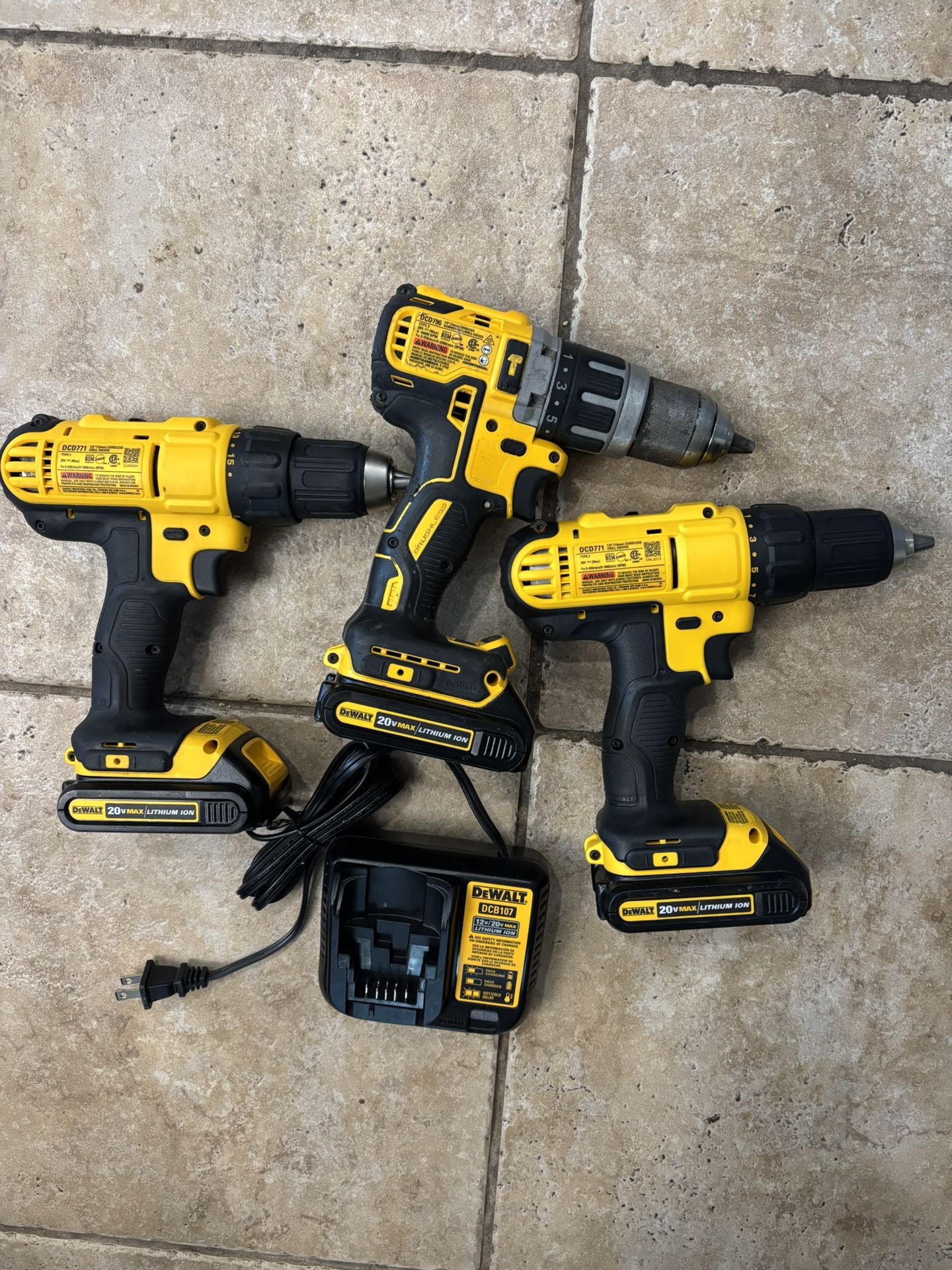 Dewalt Drills And Batteries & Charger