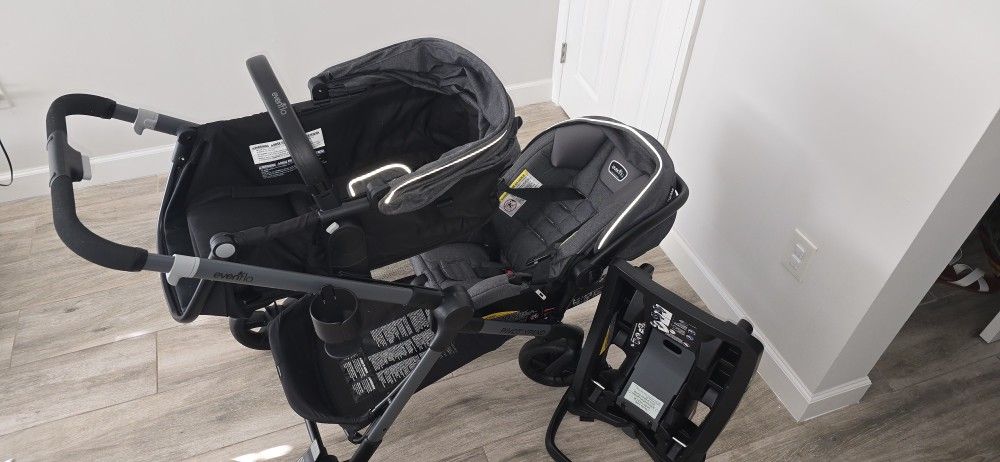 Evenflo Pivot Xpand Modular Travel System with LiteMax Infant Car Seat with Anti-Rebound Bar