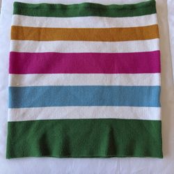 Y2K Striped Ribbed Tube Top – Colorful Retro Knit Strapless Top | Size S | Festival / Summer