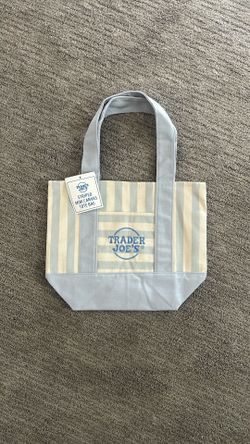 Trader Joes Striped Mini Tote Bag