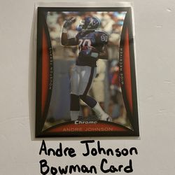 Andre Johnson Houston Texans Hall of Fame WR Bowman Card. 