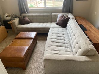 Sectional Couch, beige/grey/oatmeal color, sections come apart