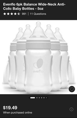 Evenflo Balance Wide-Neck Anti-Colic Baby Bottles 