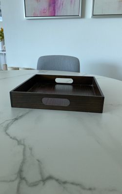 12 X 12 Square West Elm Dark Brown Wooden Tray