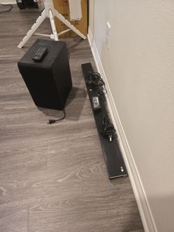 LG Soundbar with Wireless Subwoofer & Remote – $40