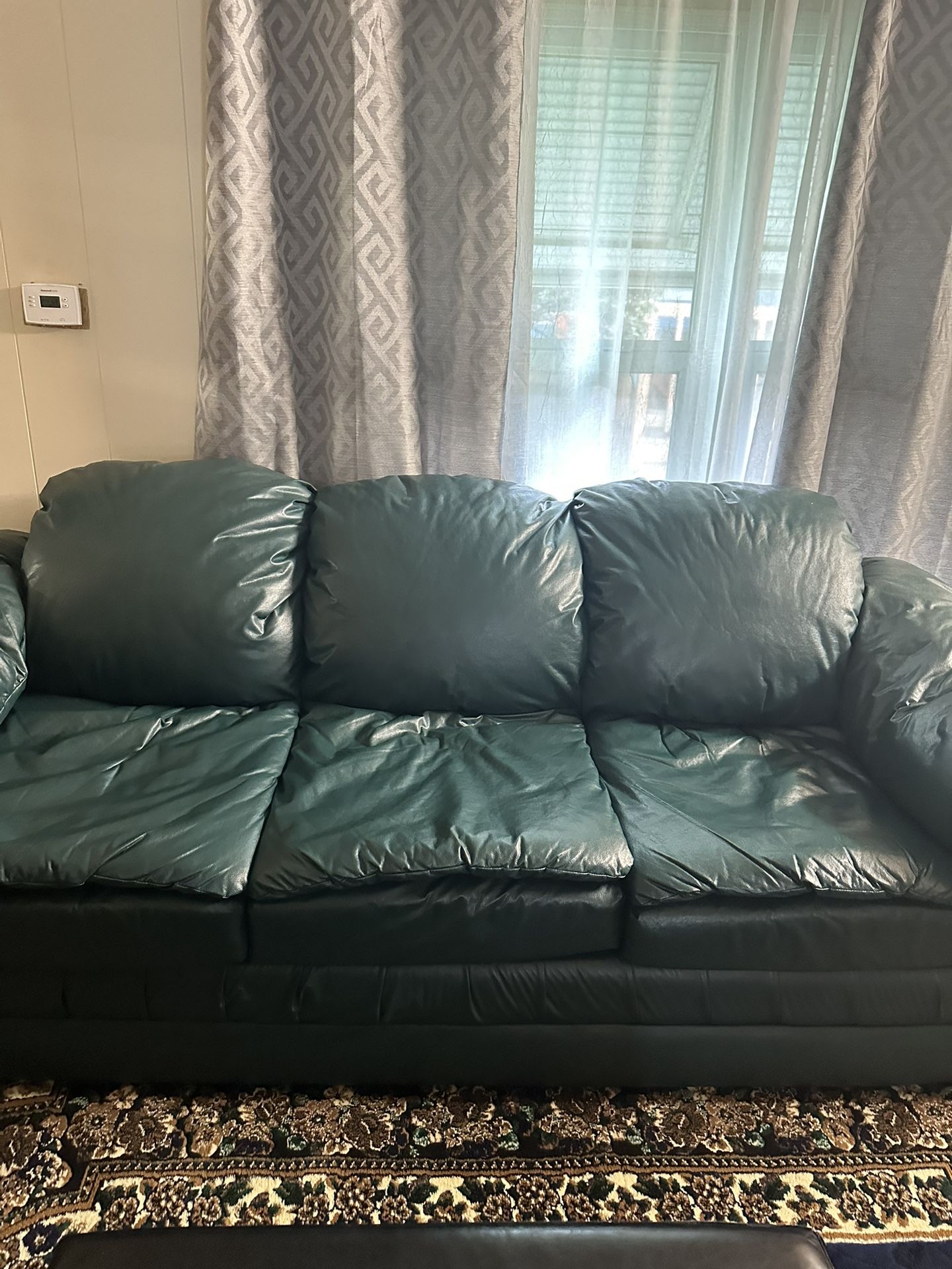 Leather sofa and love seat