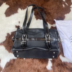 Brighton Purse Handbag with Dust Cover. Leather Black