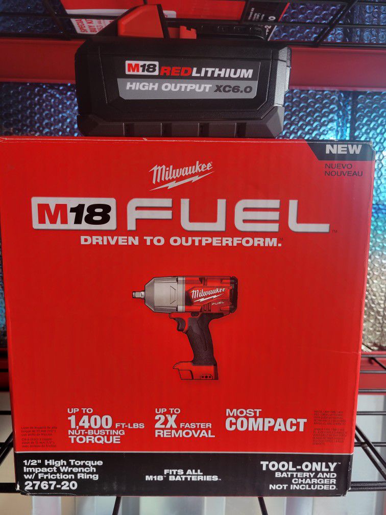 $529value Milwaukee M18 FUEL 1/2" High Torque impact wrench +
XC6.0 HIGH OUTPUT battery 