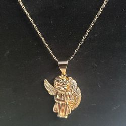 Angel +chain Gold Filled 